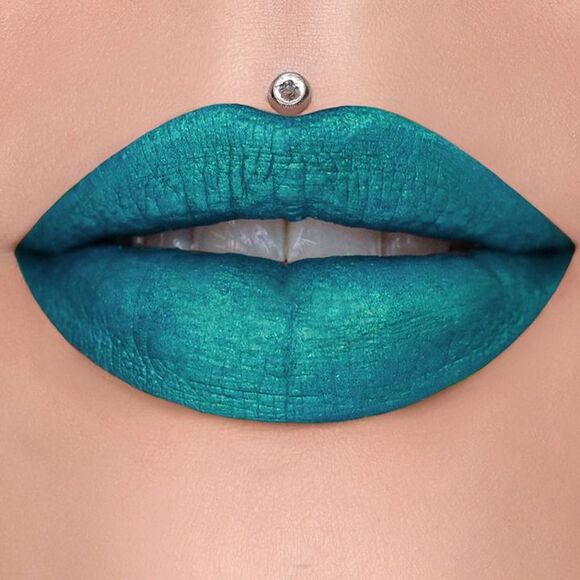 New Mushroom Ocean Jeffree Star Velour Liquid Lipstick VLL NWT NIB Blue Metallic - Picture 1 of 5